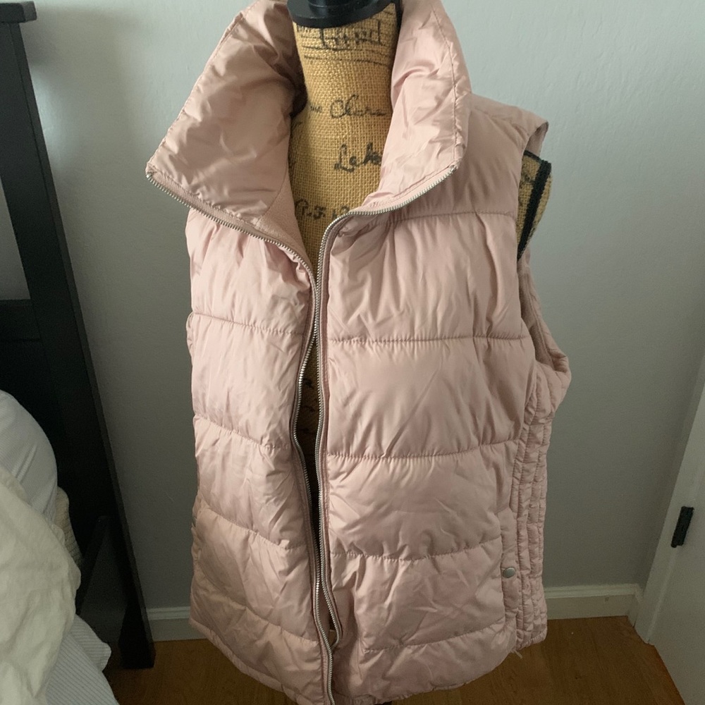 Blush pink puffy vest